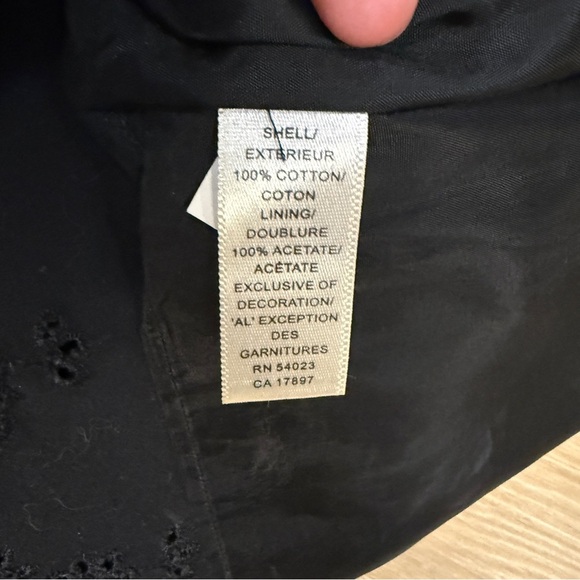 Banana Republic Black Pencil Skirt with Eyelet Embroidery, Size 0 - Picture 9 of 10